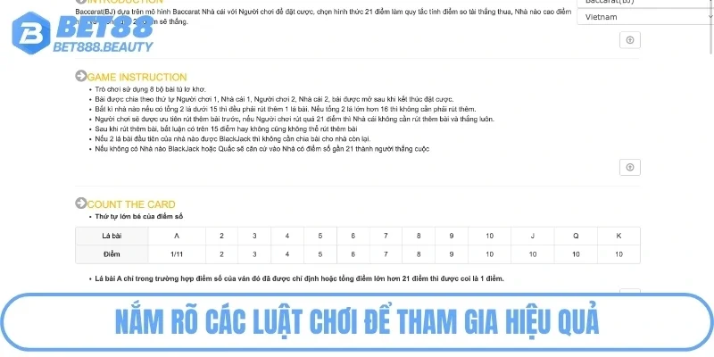 Nắm rõ các luật chơi để tham gia hiệu quả